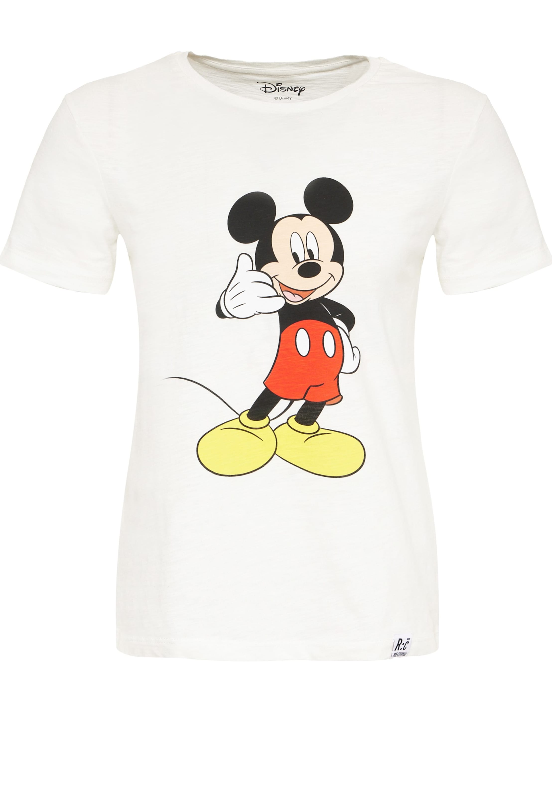 Recovered T-Shirt 'Mickey Mouse Phone' in ecru, Produktansicht