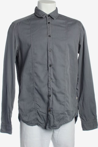 BOSS Orange Freizeithemd / Shirt / Polohemd langarm L in Grau: Vorderseite