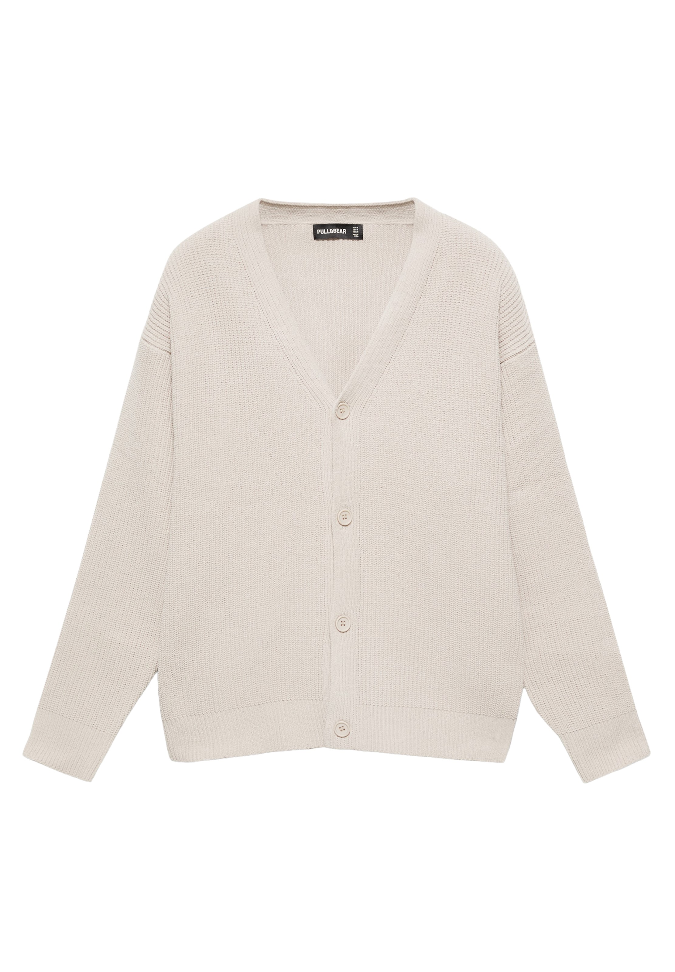 Vestes en maille Pull&Bear en beige : devant