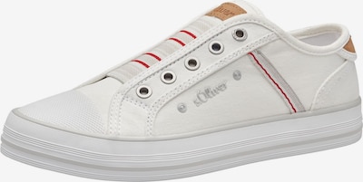 s.Oliver Zapatillas sin cordones en gris / rojo / blanco, Vista del producto