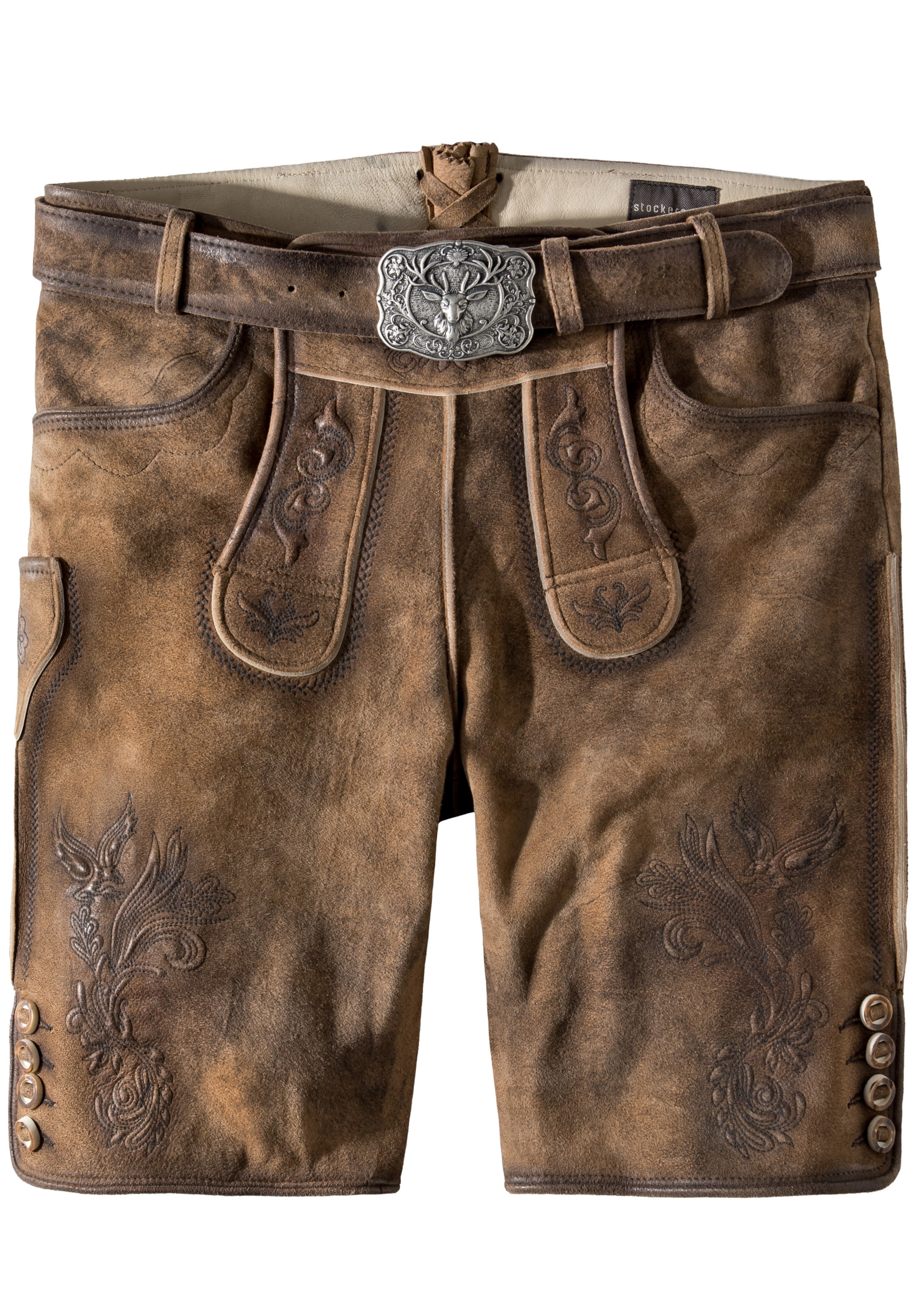 STOCKERPOINT Regular Trachtenlederhose 'Jordan' in Braun: Vorderseite