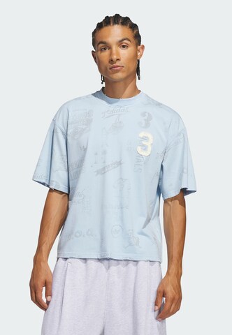 Tricou 'Varsity' de la ADIDAS ORIGINALS pe albastru: față