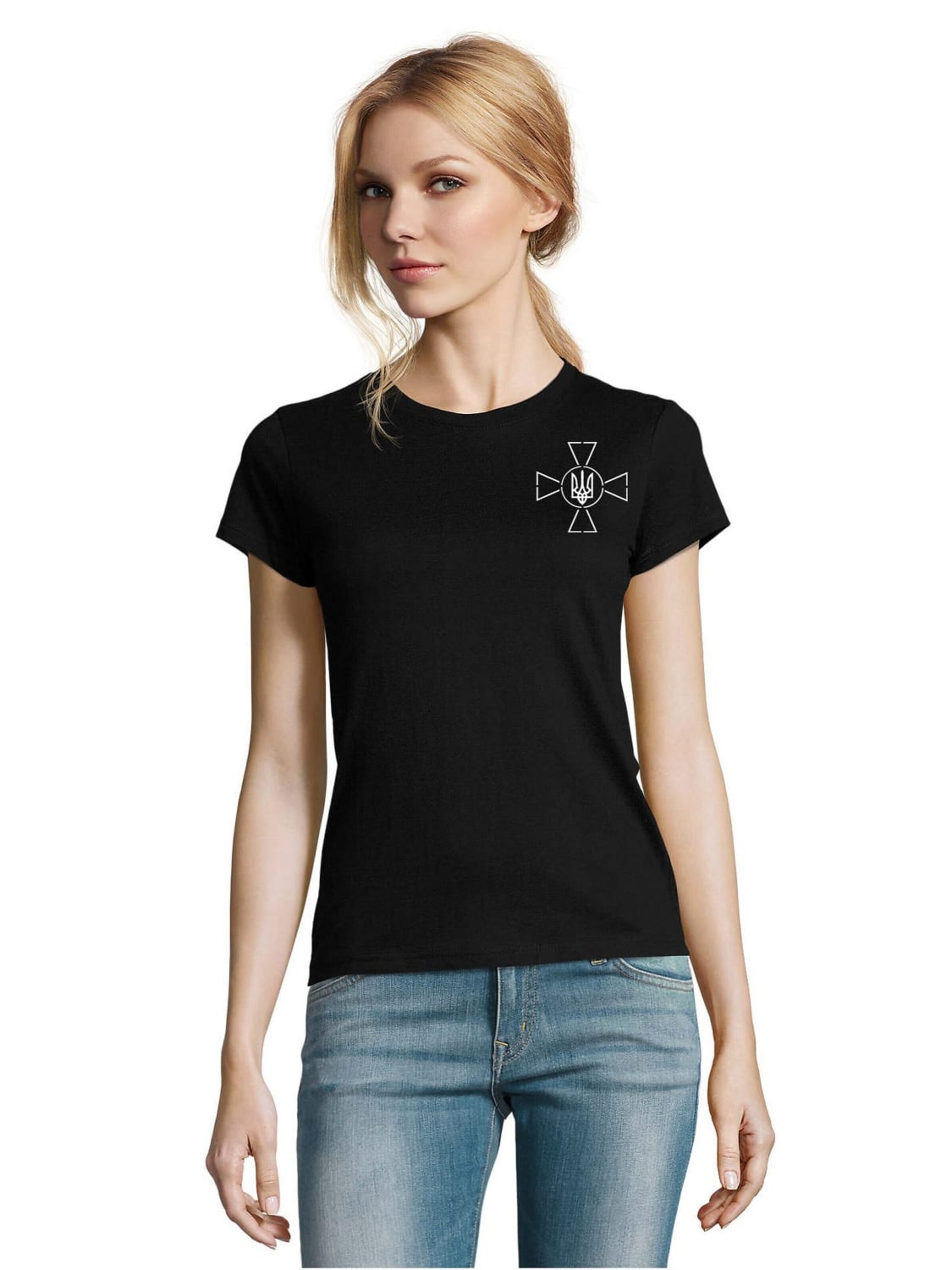 Blondie & Brownie Shirt 'SelenskyjKreuz' in Black: front