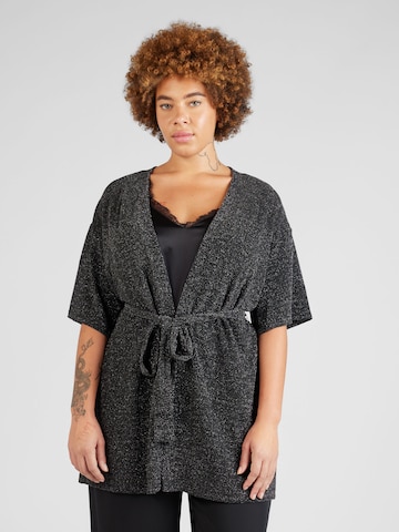PIECES Curve Knit Cardigan 'LINA' in Black: front