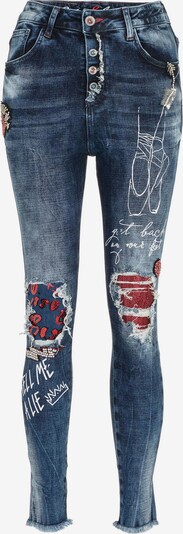 CIPO & BAXX Jeans in blue denim / rot / weiß, Produktansicht