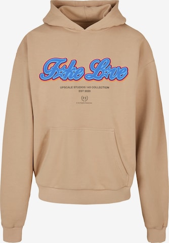 MT Upscale Sweatshirt 'F*ke L*ve' i beige: forside