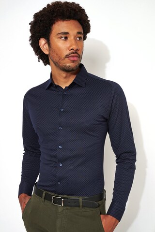 DESOTO Slim fit Button Up Shirt in Blue: front