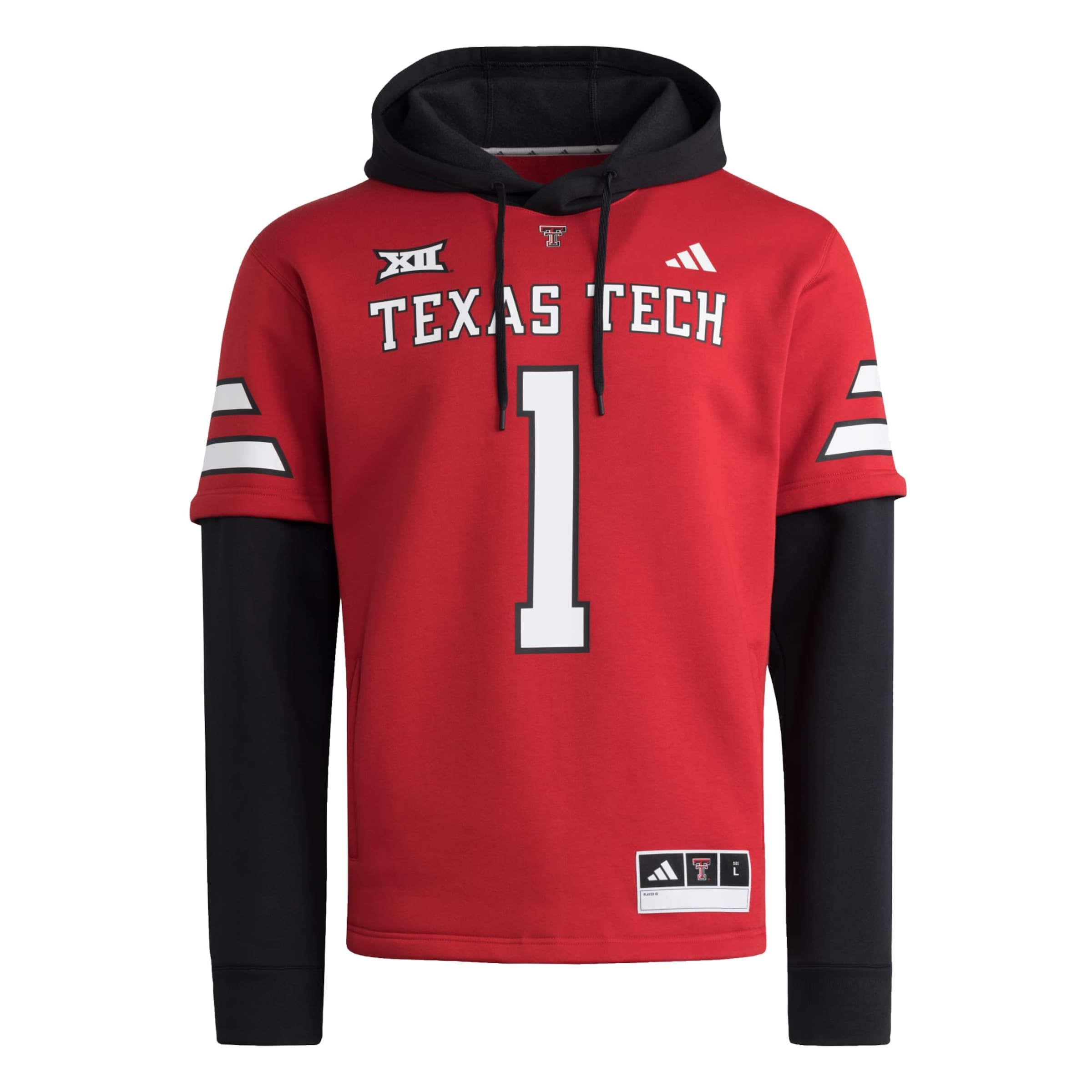 Sweat de sport 'Texas Tech' ADIDAS PERFORMANCE en rouge : devant