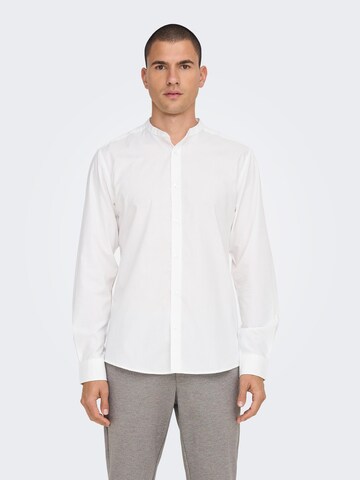 Only & Sons Slim Fit Риза 'Sane' в бяло: отпред