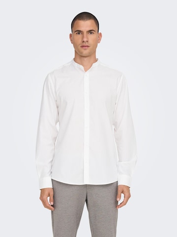 Only & Sons Slim fit Button Up Shirt 'Sane' in White: front