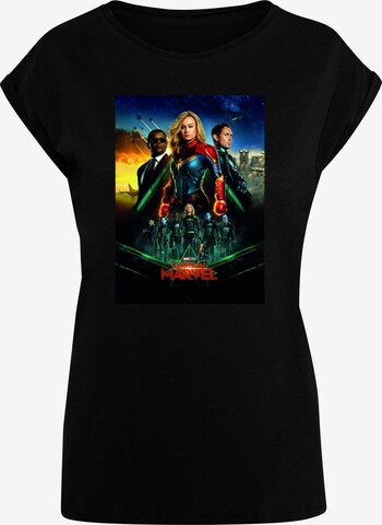 ABSOLUTE CULT T-Shirt 'Ladies Captain Marvel - Movie Starforce Poster' in Schwarz: predná strana