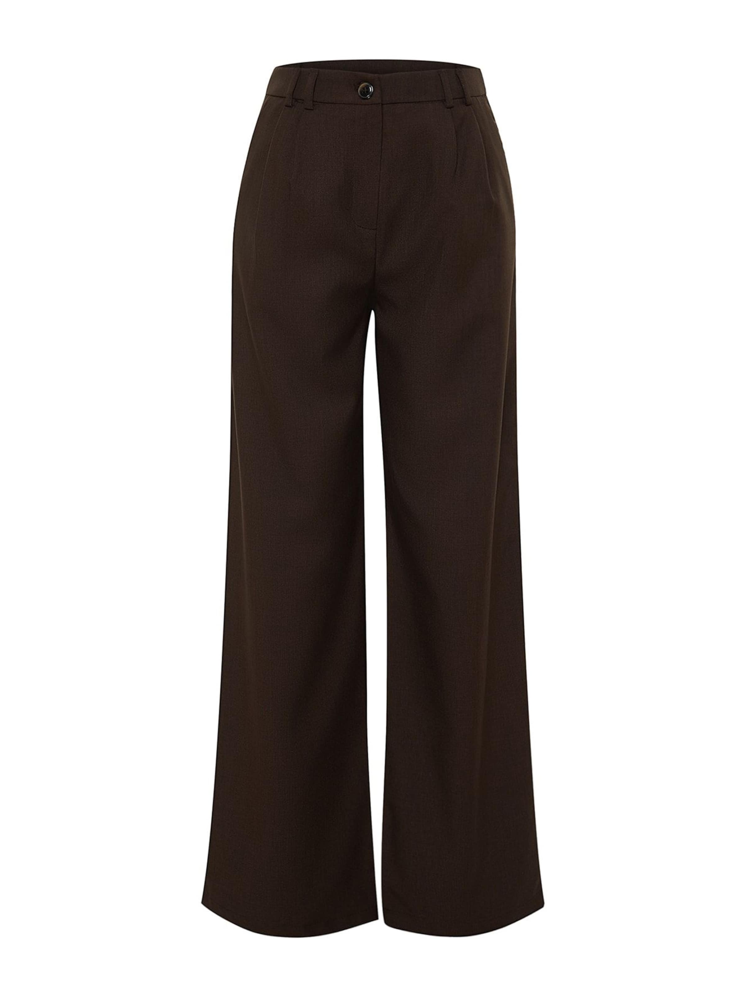 Trendyol Wide leg Pleat-front trousers in Brown: front