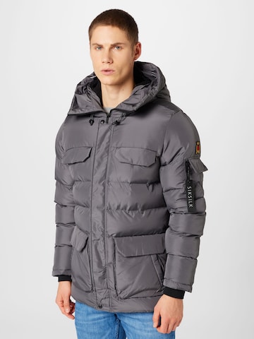 SikSilk Winter Jacket in Grey: front