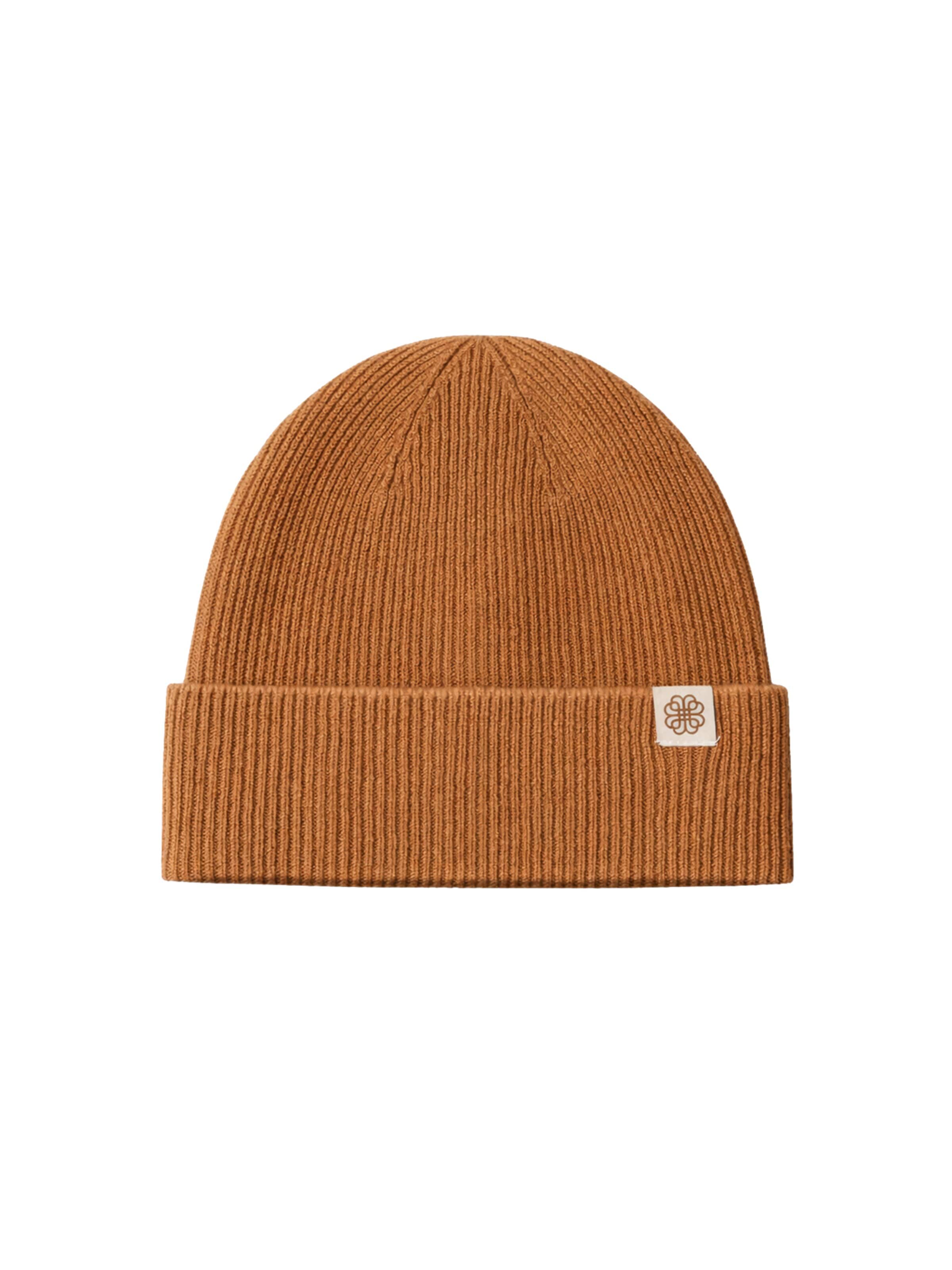 GOBI Cashmere - Gorra 'Unisex Cashmere Rib Knit Beanie' en marrón: frente