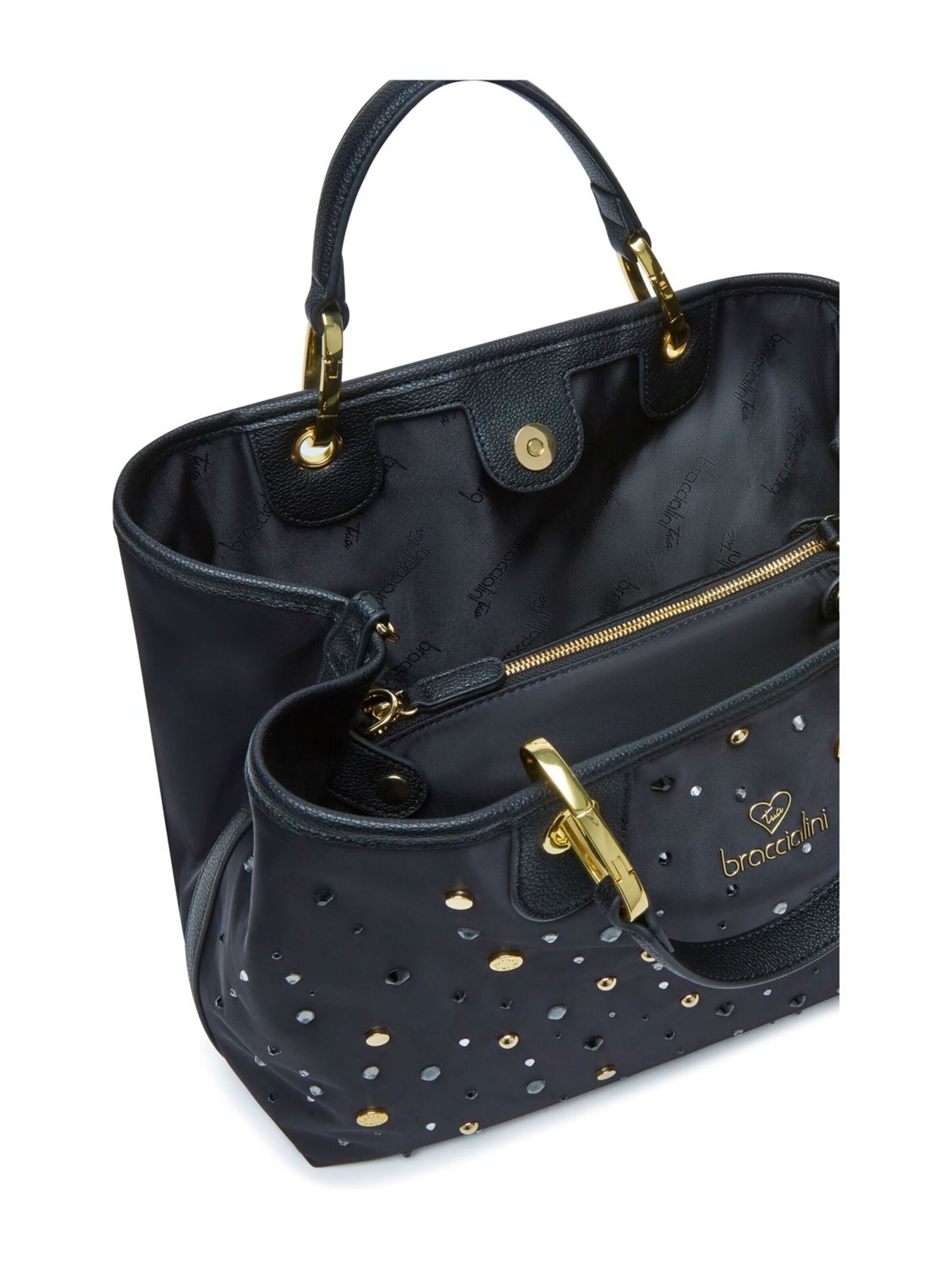 Borsa a mano 'Beth Strass' di Braccialini in nero