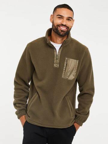Threadbare Sweatshirt 'Borg' in Grün: Vorderseite