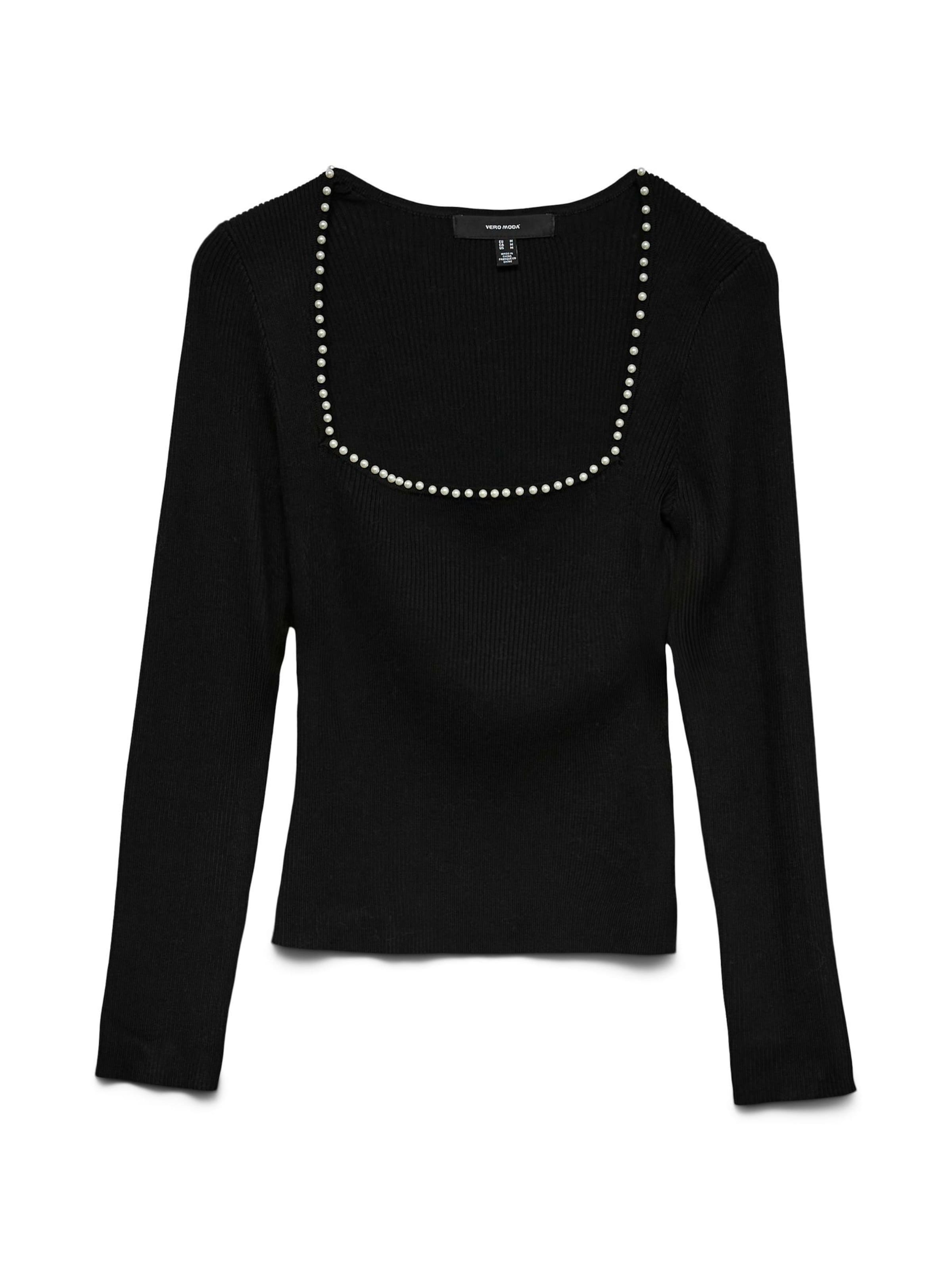 VERO MODA Jersey 'VMWilma' en negro / blanco perla, Vista del producto
