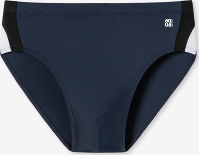 SCHIESSER Zwembroek 'Aqua' in de kleur Donkerblauw / Zwart / Wit, Productweergave