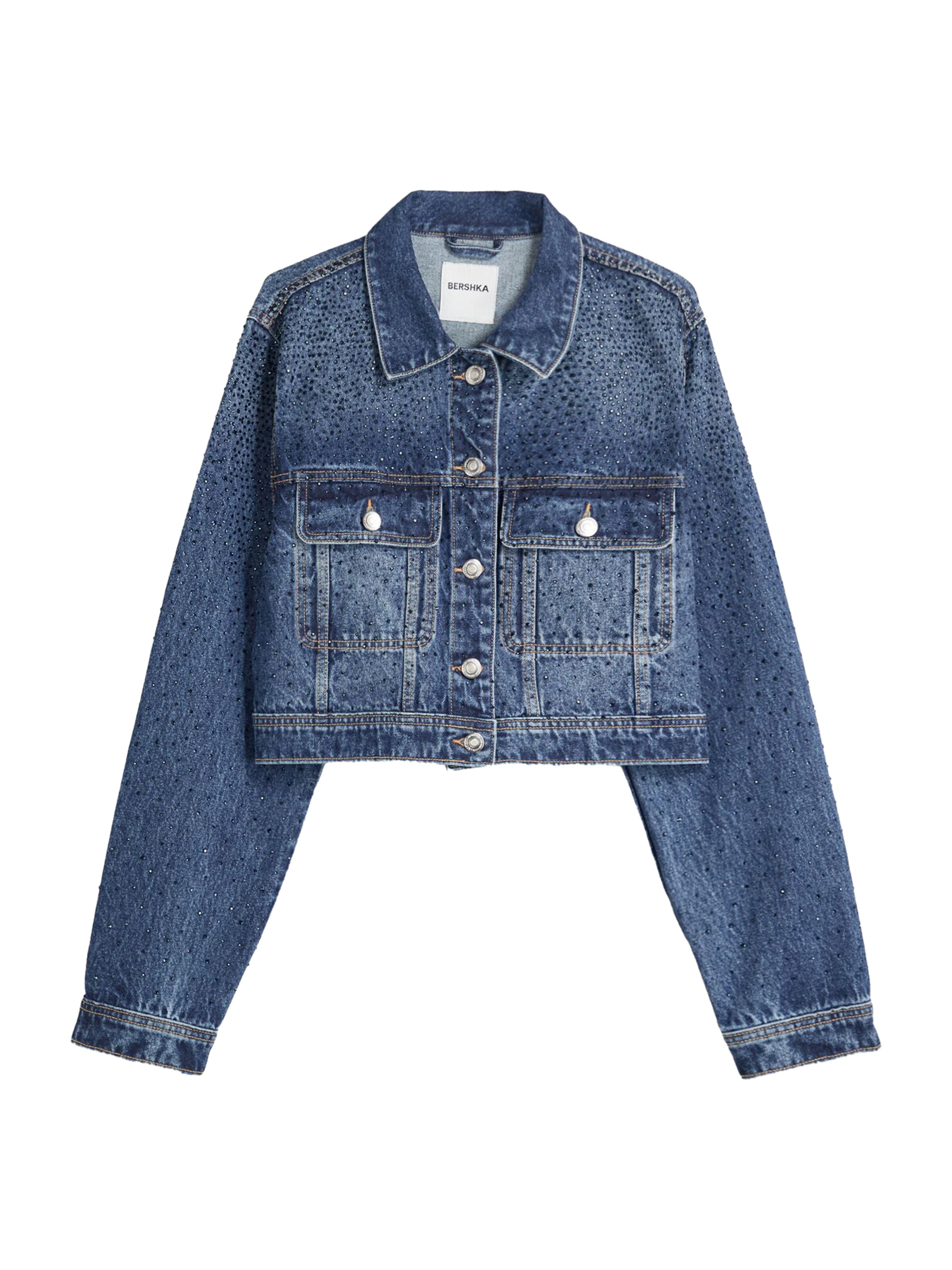 Veste mi-saison Bershka en bleu : devant