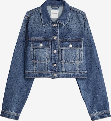 BershkaPrijelazna jakna - plava boja: prednji dio