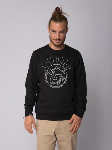 Watapparel Sweatshirt ' Natur ist schön ' in Schwarz: Vorderseite