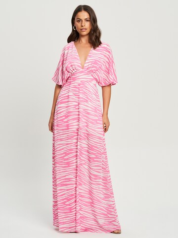 Robe 'CLAUDIA' Tussah en rose