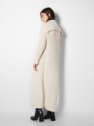 Bershka Knitted coat in White