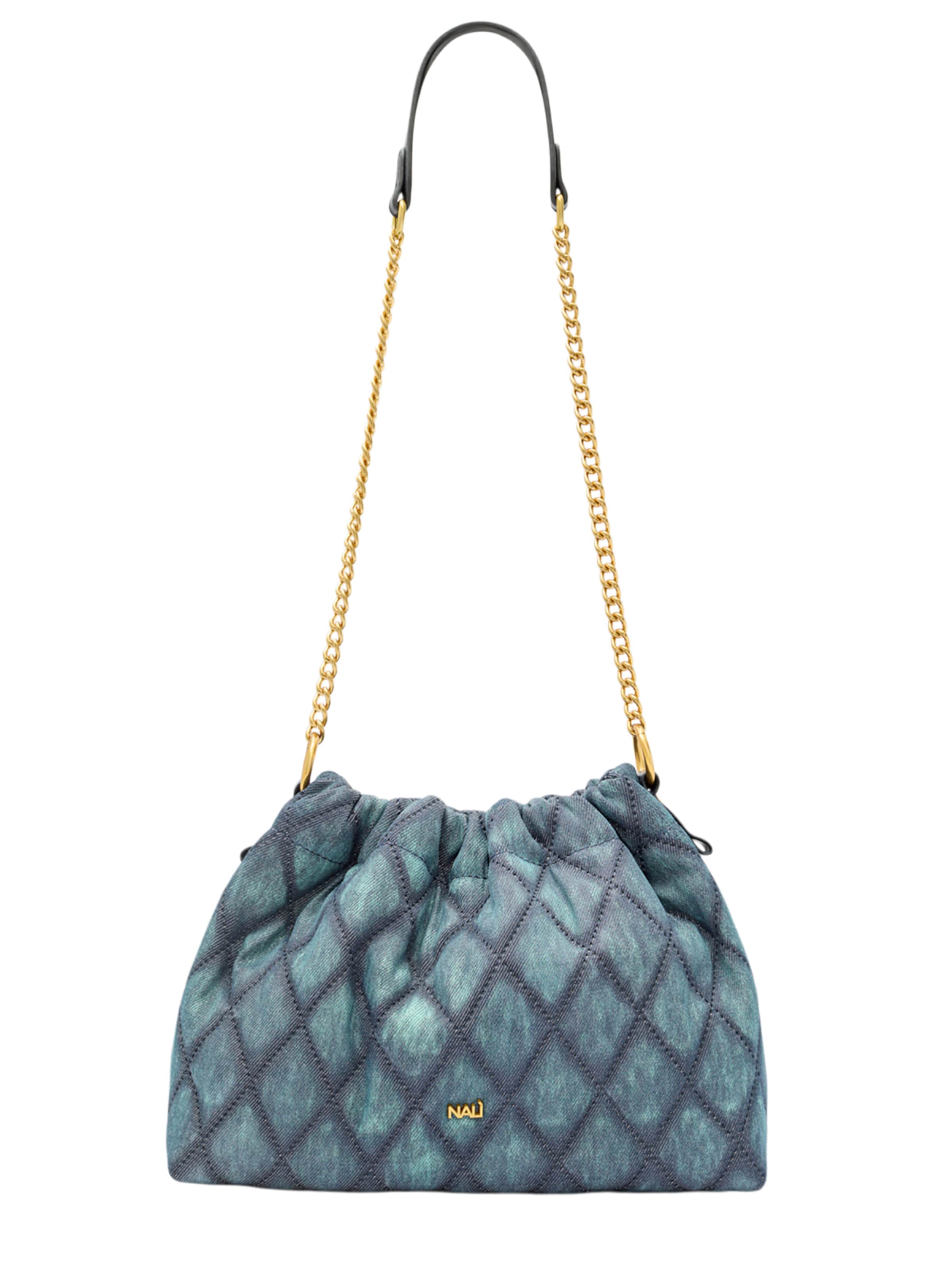 Borsa a spalla 'DEMI' di NALì in blu: frontale