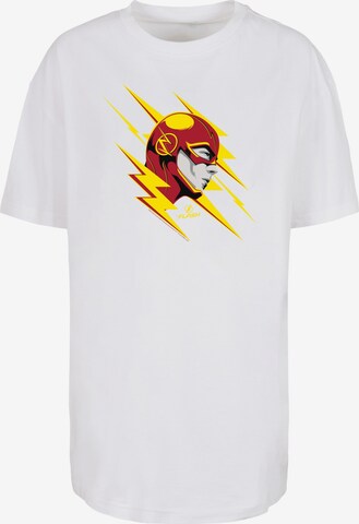 F4NT4STIC Oversized Shirt 'DC Comics The Flash Lightning Portrait' in White: front