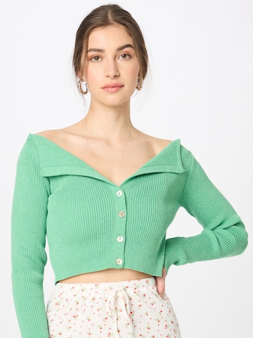 NU-IN Knit Cardigan in Green: front