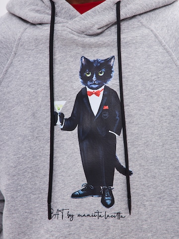 Felpa 'Dandy Cat' di Cat e Lolette in grigio