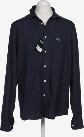 Lacoste LIVE Button Up Shirt in XL in Blue: front