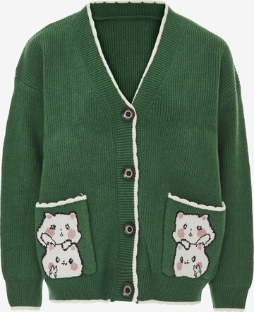 IMMY Knit Cardigan in Green: front
