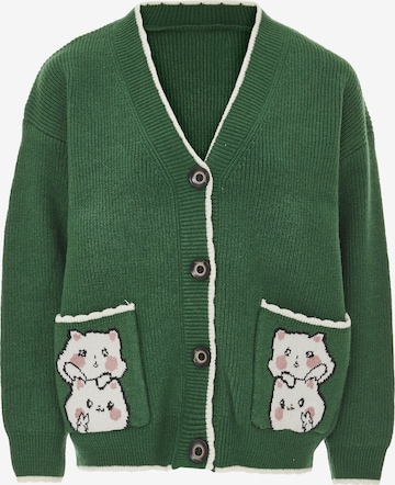 IMMY Knit Cardigan in Green: front