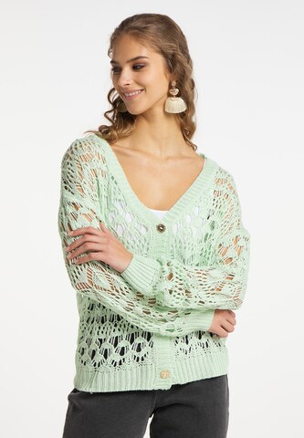 Cardigan IZIA en vert : devant