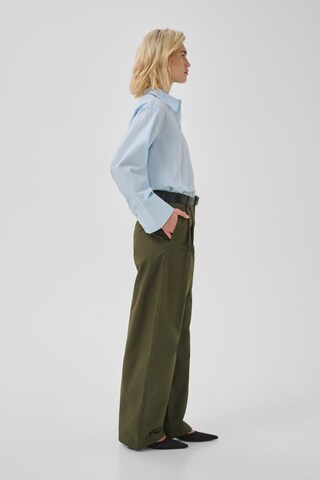 My Essential Wardrobe - Loosefit Calças com pregas 'Gisva' em verde