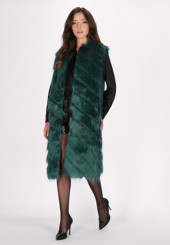 Gilet di faina in verde