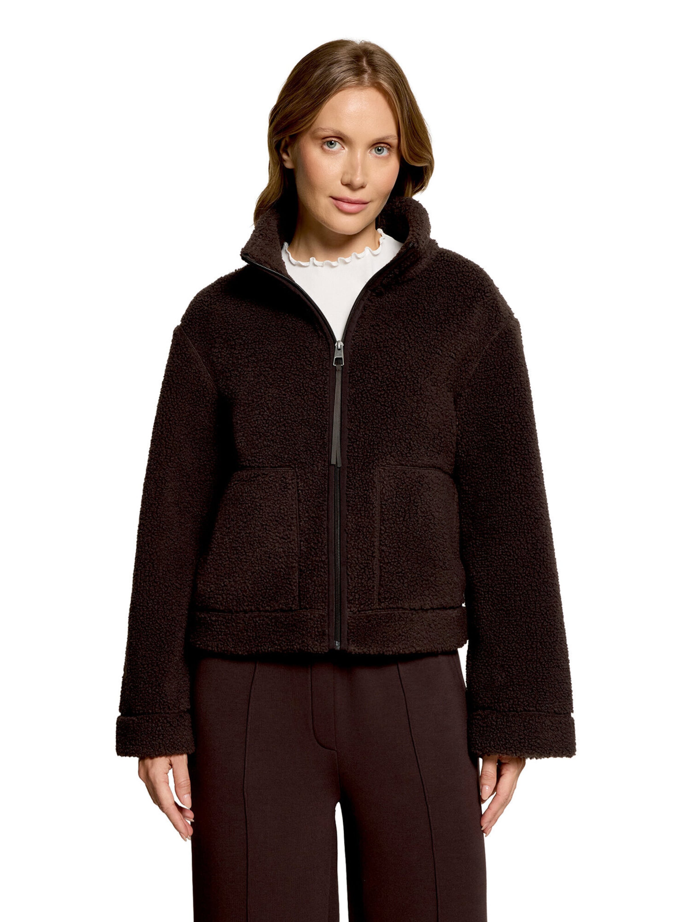 Cartoon Fleece Jacket in Brown: front
