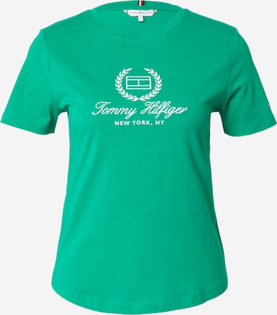 TOMMY HILFIGER T-shirt i smaragd / vit, Produktvy
