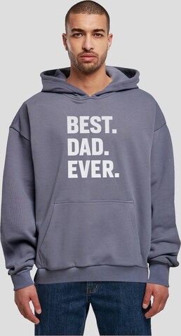 Merchcode Sweatshirt 'Fathers Day - Best Dad Ever' in Blauw: voorkant