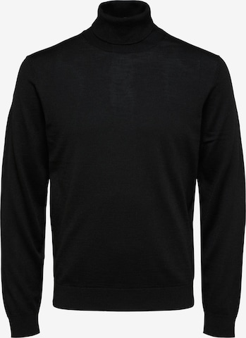 SELECTED HOMME Пуловер в черно: отпред