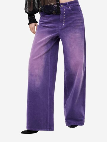 Desigual - Pierna ancha Pantalón en lila