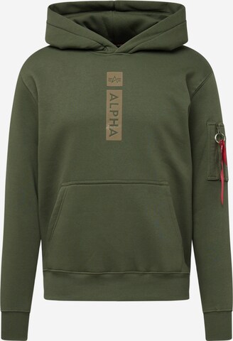 ALPHA INDUSTRIES Sweatshirt in Groen: voorkant