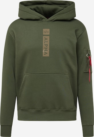 ALPHA INDUSTRIES Sweatshirt i grön: framsida