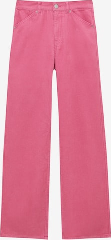 Pull&Bear Wide leg Trousers in Pink: front