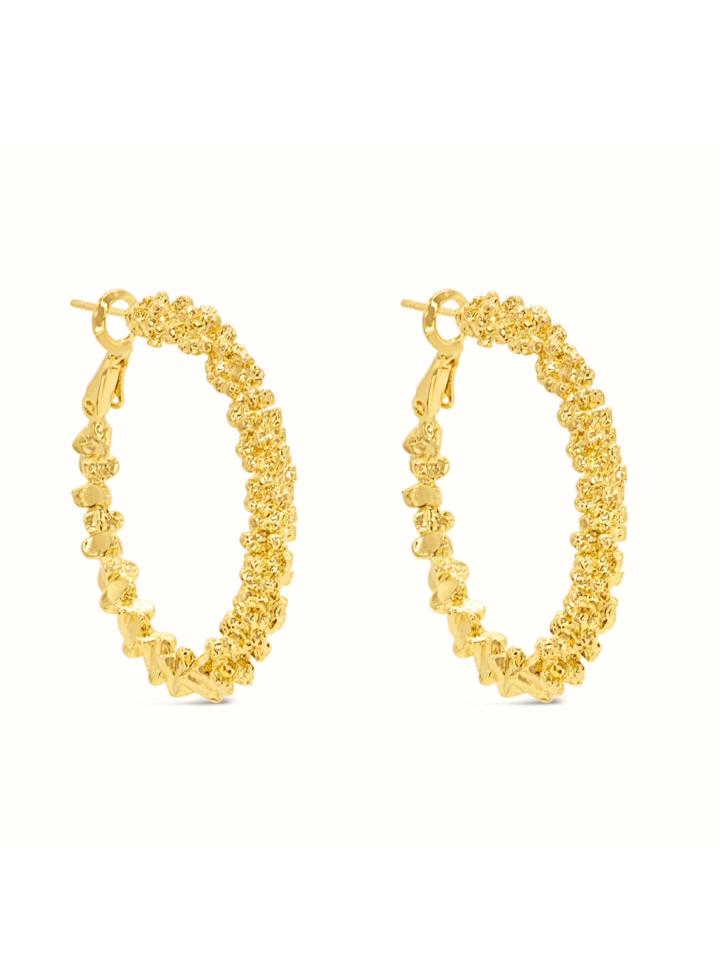 ARS-ARGENTI Earrings 'RICH B*TCH HOOPS' in Gold: front