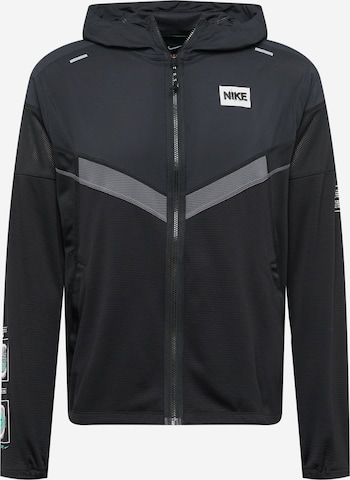 NIKE Športna jakna | črna barva: sprednja stran