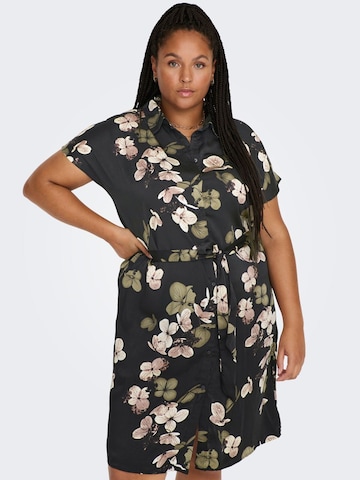 ONLY Carmakoma Shirt Dress in Black: front