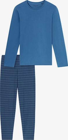 SCHIESSER Pyjama lang 'Casual Essentials' in Blau: Vorderseite