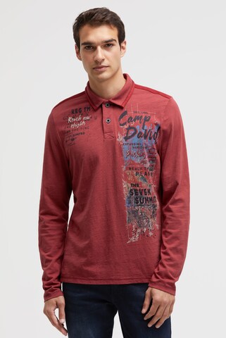 CAMP DAVID Langarmpolo mit Photoprint in Rot: Vorderseite